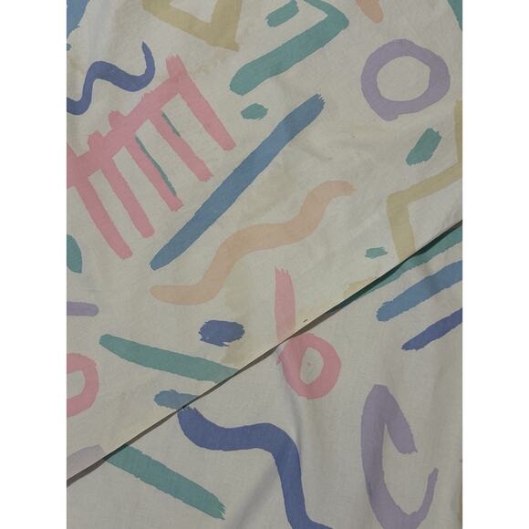 Pair Rare Memphis Core Custom Pleated Drapes Curtains Retro 80s Pop Art Print 2 - Picture 9 of 12